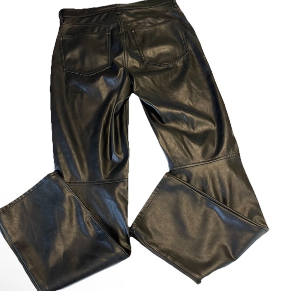 Gap Pants Black W27 Faux Leather Vintage Slim High Rise 4 Long - Picture 3 of 13